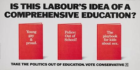 Poster showing e1987 conservative party election messaging.